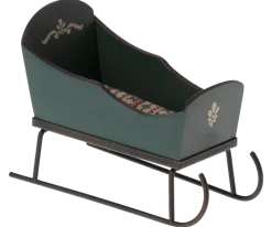 Maileg Sleigh, Mouse (Green)- Maileg|Toys