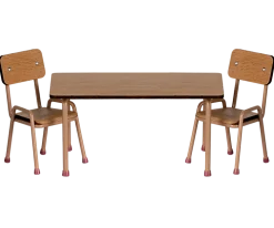 Maileg Table & Chair Set, Mouse - Dark Powder- Maileg|Toys