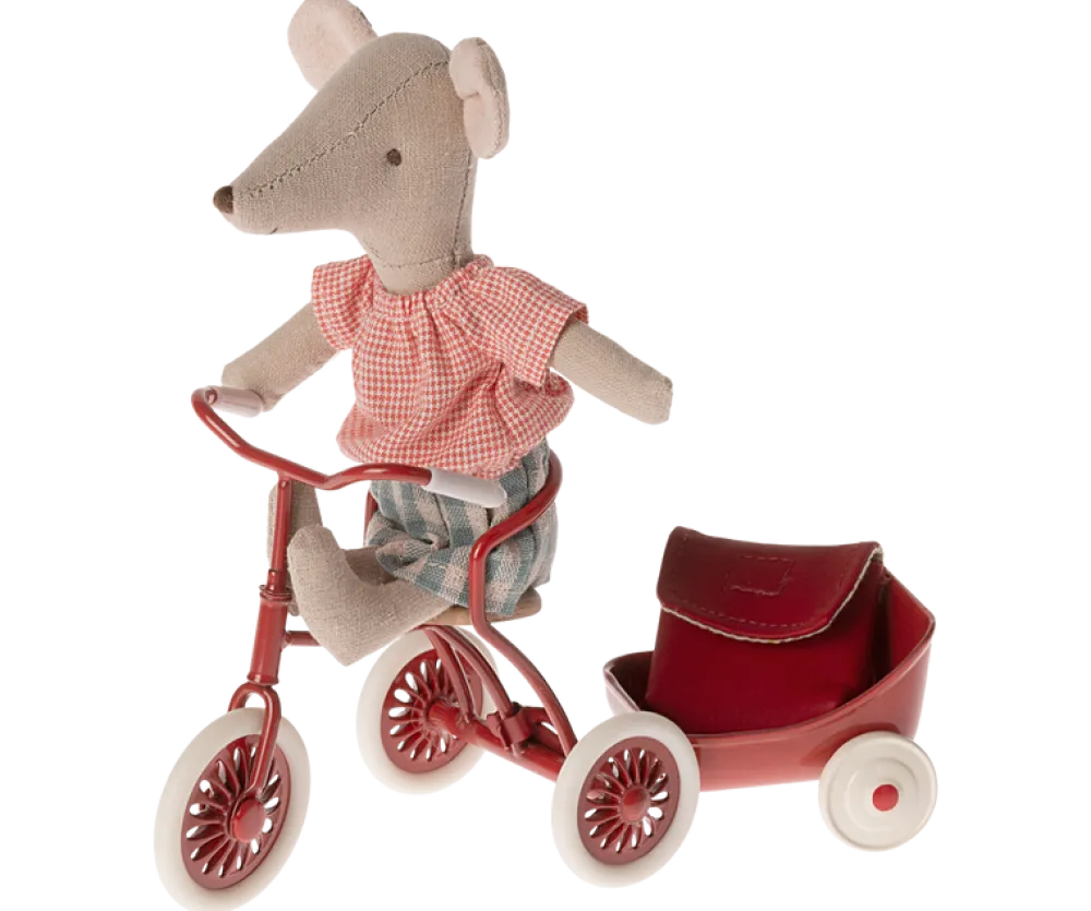 Maileg Tricycle Mouse, Big Sister (Red)- Maileg|Toys