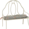 Maileg Vintage Bench, Miniature - Off White- Maileg|Toys