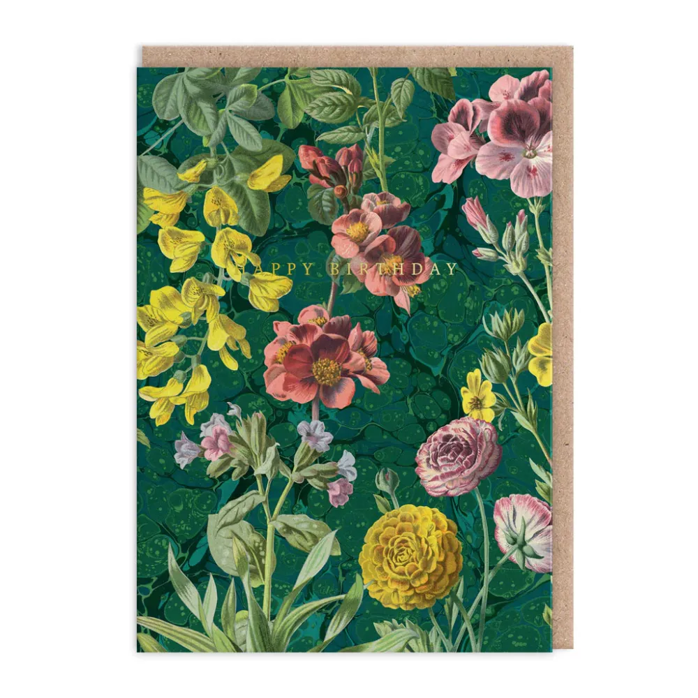 Marble Botanicals Birthday Card- Greeting Cards