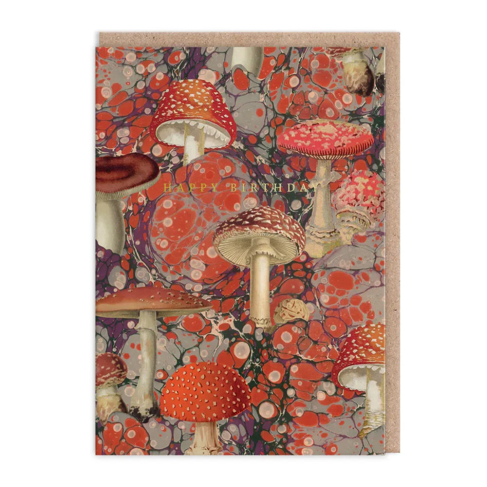 Marble Fungi Birthday Card- Greeting Cards
