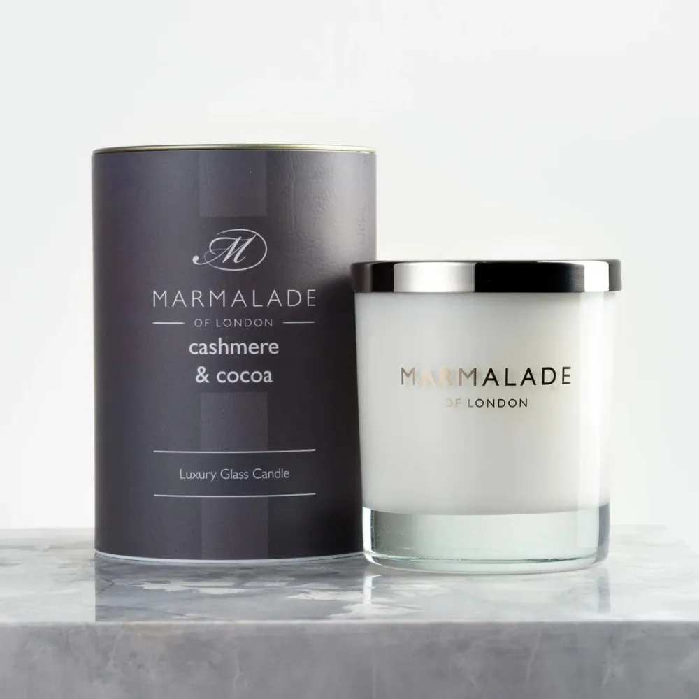 Marmalade of London Cashmere & Cocoa Glass Candle- Home Fragrance