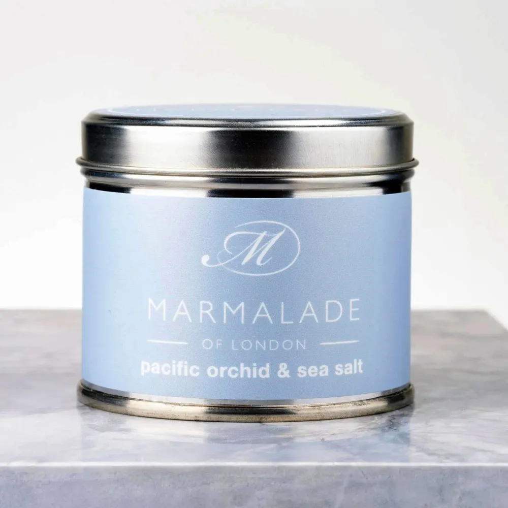 Marmalade of London Pacific Orchid & Sea Salt Medium Tin Candle- Home Fragrance