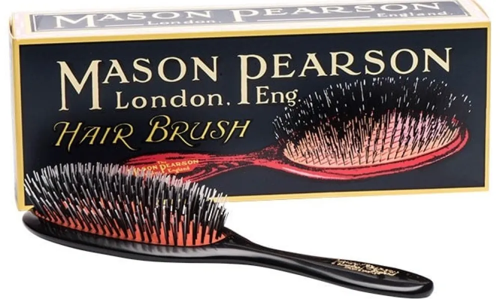 Mason Pearson B4 Pure Boar Bristle Dark Ruby Pocket Hair Brush- Brushes & Combs