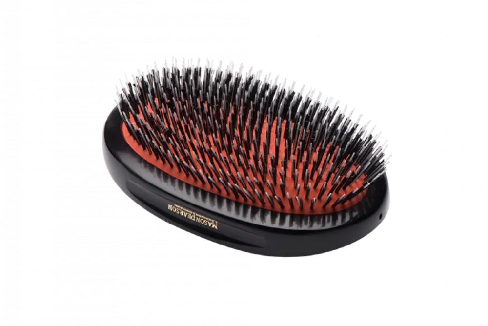 Mason Pearson BN1M Military Popular Bristle & Nylon Dark Ruby Hairbrush- Brushes & Combs