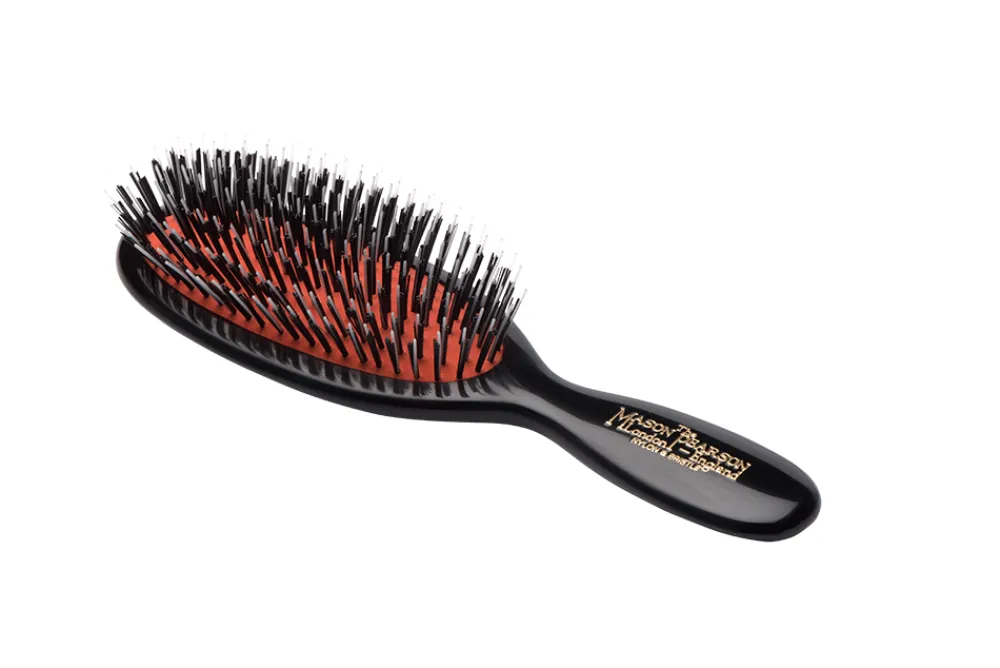 Mason Pearson BN4 Nylon & Bristle Dark Ruby Pocket Hairbrush- Brushes & Combs