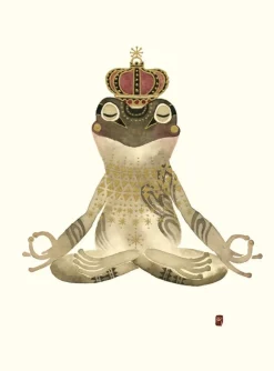 Meditation Frog Birthday Card- Greeting Cards