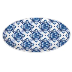 Michel Design Works Indigo Seas Melamine Oval Platter- Trays|Serving Plates