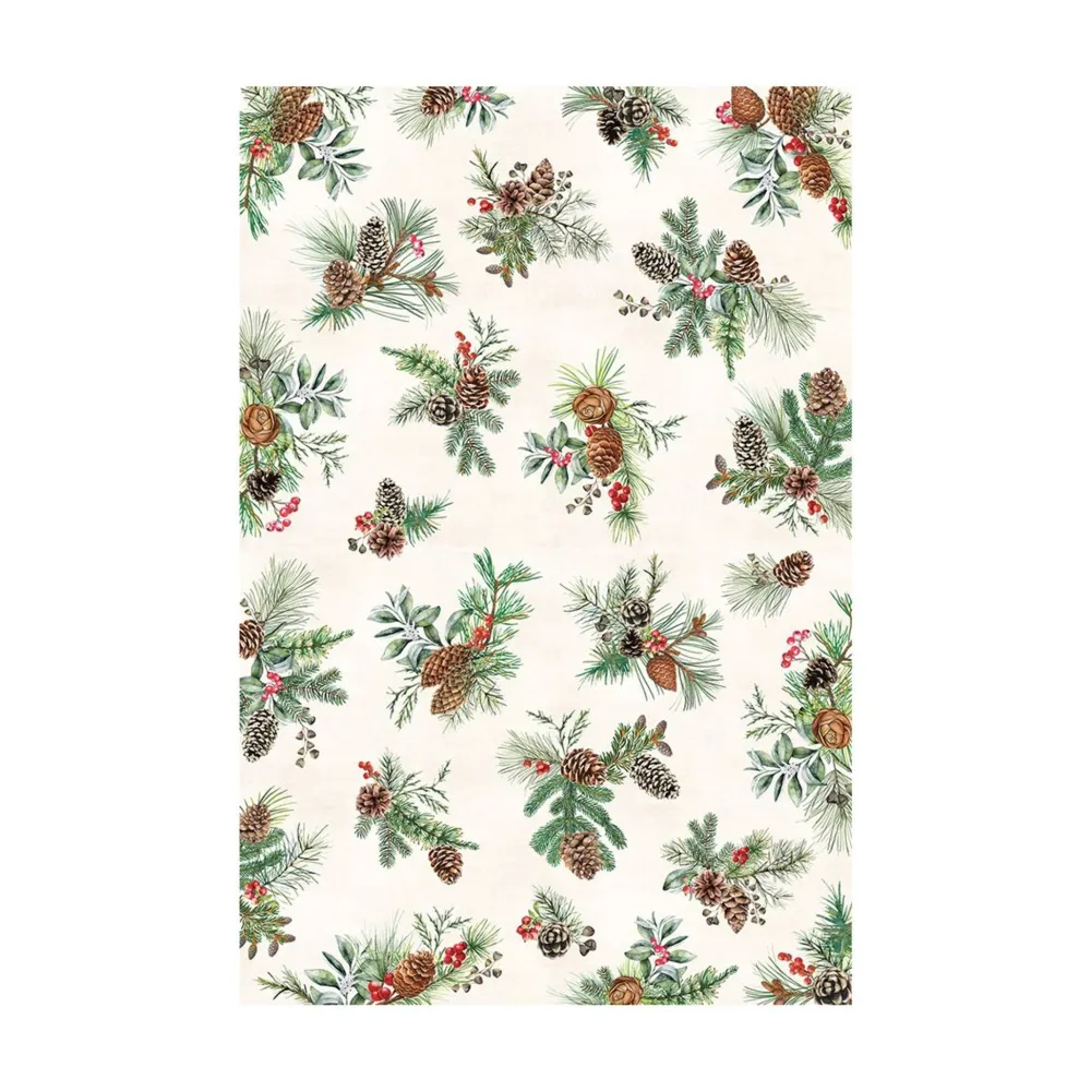 Michel Design Works White Spruce Cotton Tablecloth, 60" x 90"- Tablecloths