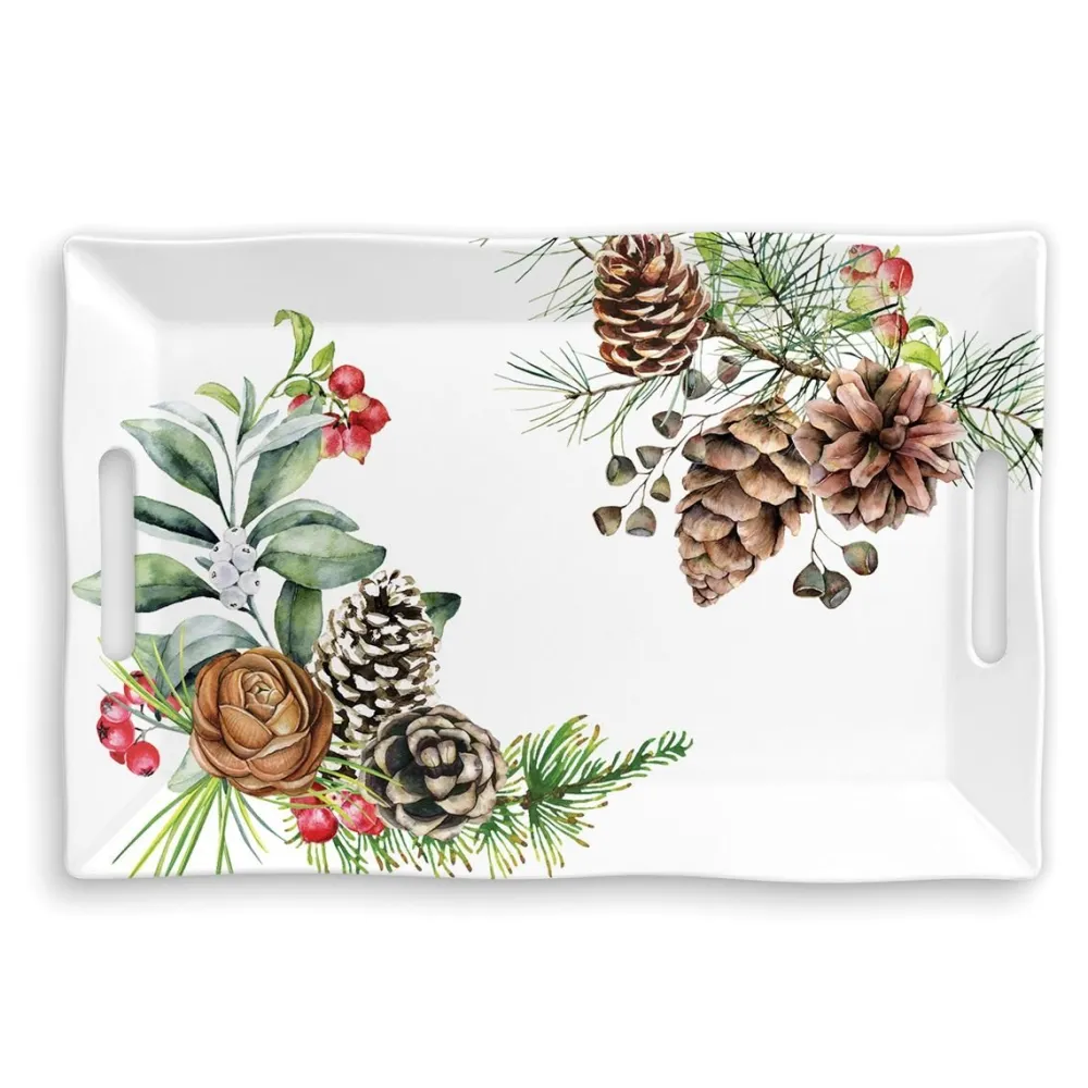 Michel Design Works White Spruce Melamine Large Tray- Trays|Tea Trays