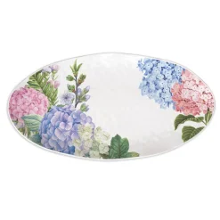 Michel Design Works Wild Hydrangea Melamine Oval Platter- Trays|Serving Plates