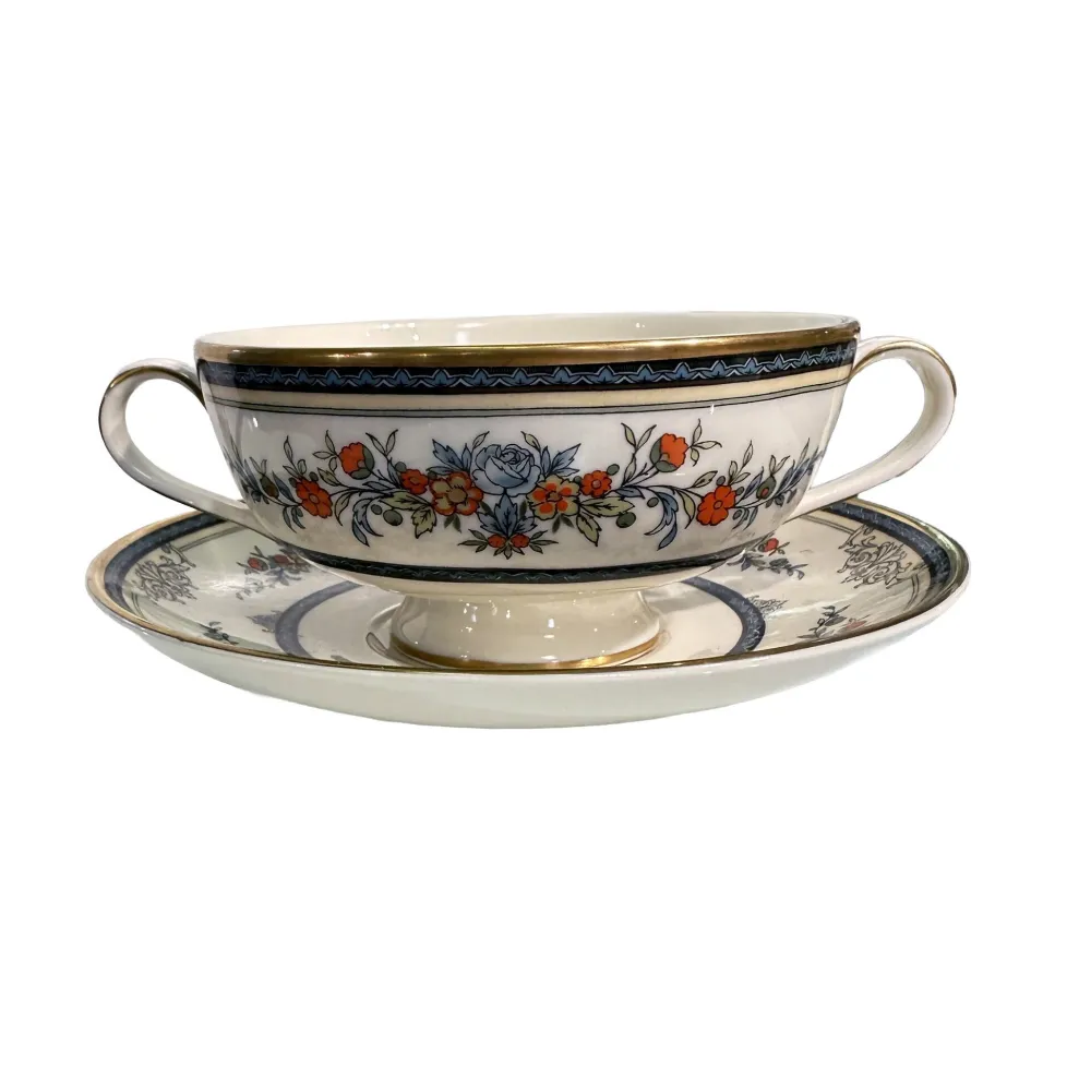 Minton Stanwood Soup Bowl & Saucer- Vintage Minton Stanwood