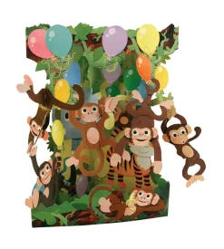 Monkey Party Swing Card- Greeting Cards