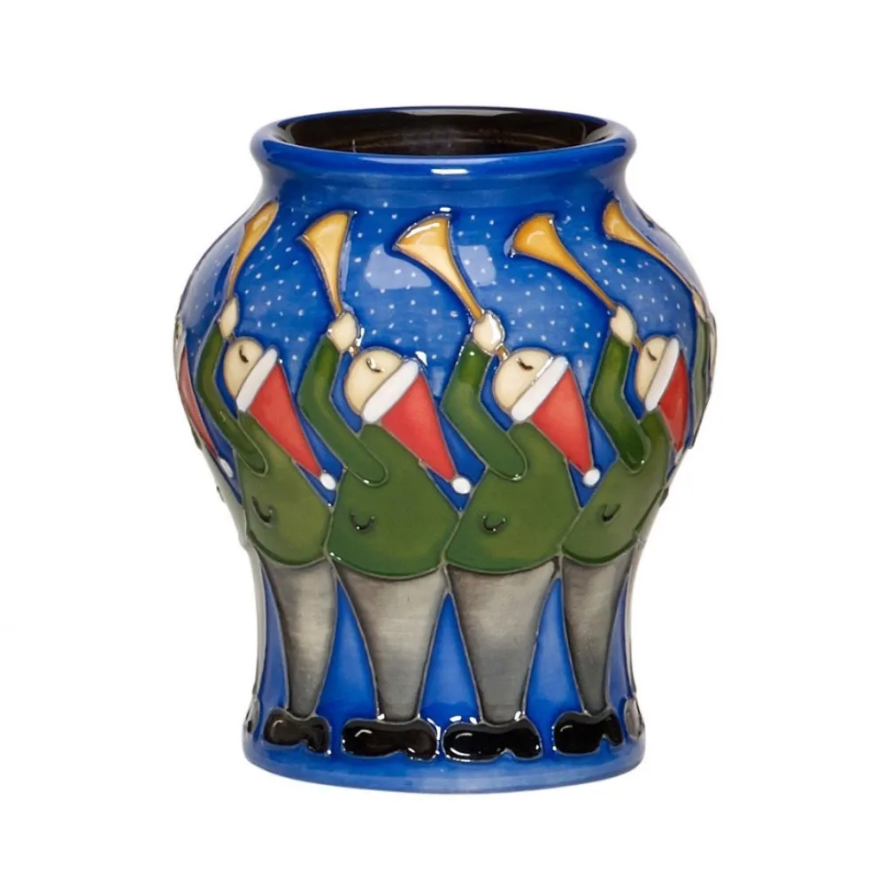 Moorcroft Pottery Twelve Days of Christmas - 11 Pipers Piping 146/3 Vase- Moorcroft Pottery