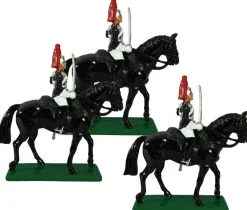 3 Mounted Blues and Royals Trooper Figurines- W. Britain Miniatures
