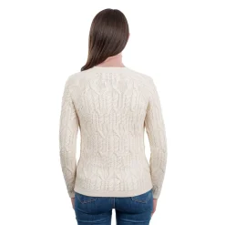 Natural Wool Button Cardigan- Shirts & Sweaters