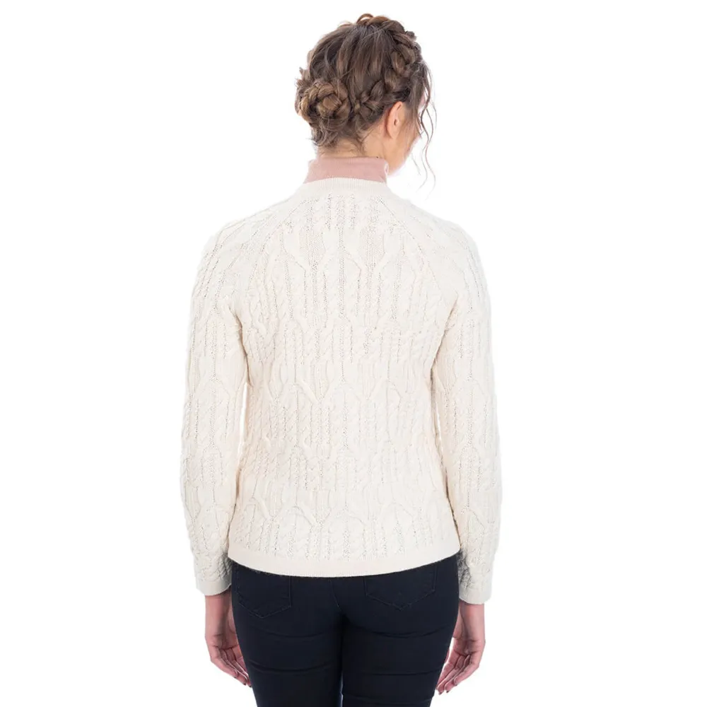 Natural Wool Button Cardigan- Shirts & Sweaters
