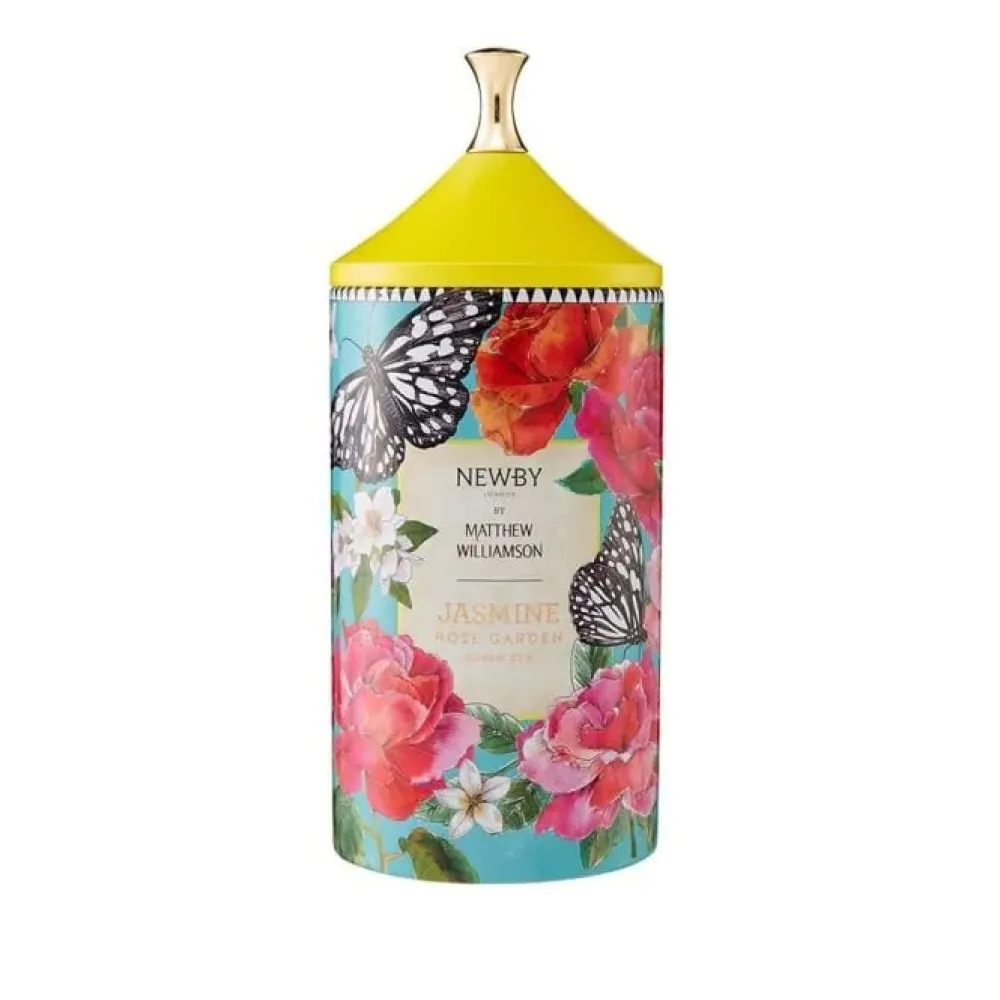 Newby Tea Newby x Matthew Williamson Jasmine Rose Garden Green Loose Leaf Caddy- Newby Tea