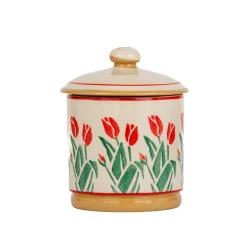Nicholas Mosse Red Blooms Lidded Sugar Bowl- Creamers & Sugar Bowls