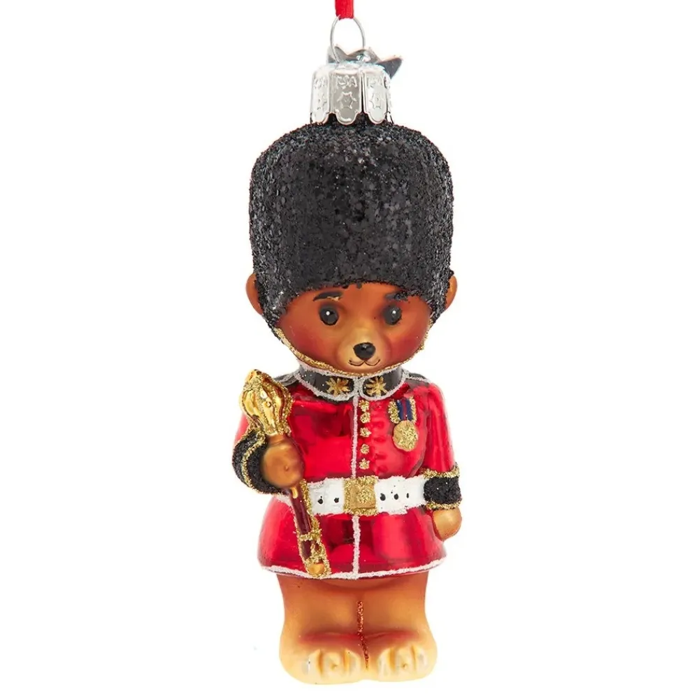 Noble Gems Royal Guard Teddy Bear Glass Ornament- Souvenirs