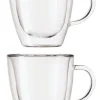 Oggi Double Wall Glass Espresso Cup Set- Assorted Mugs