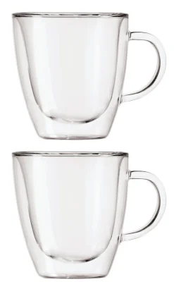 Oggi Double Wall Glass Espresso Cup Set- Assorted Mugs