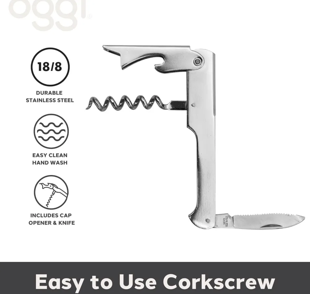 Oggi Waiter's Corkscrew- Bar Accessories & Decanters