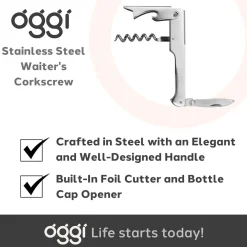 Oggi Waiter's Corkscrew- Bar Accessories & Decanters