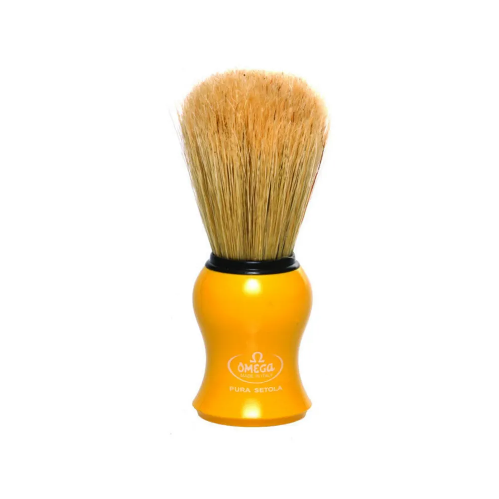 Omega Boar Bristle Shaving Brush (Yellow)- Shaving Brushes