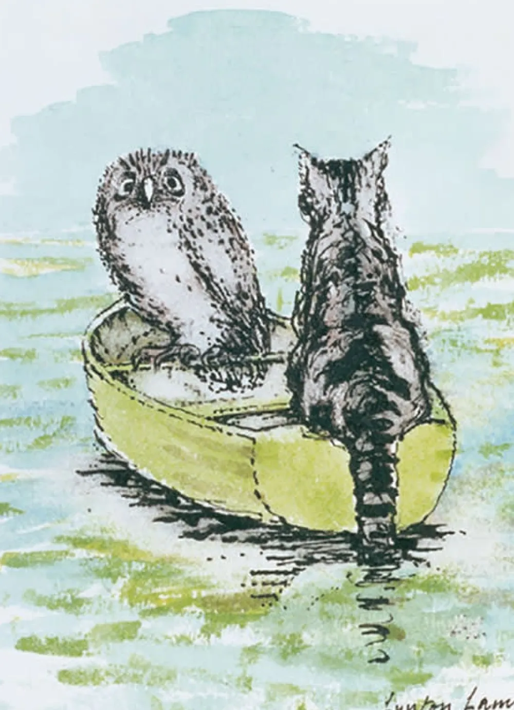 Owl & Pussycat Greeting Card- Greeting Cards