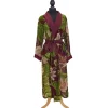 Passion Flower Burgundy Robe- Robes, Nightgowns & Dresses
