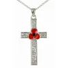 Peace Poppy Cross Pendant Necklace- Necklaces & Pendants