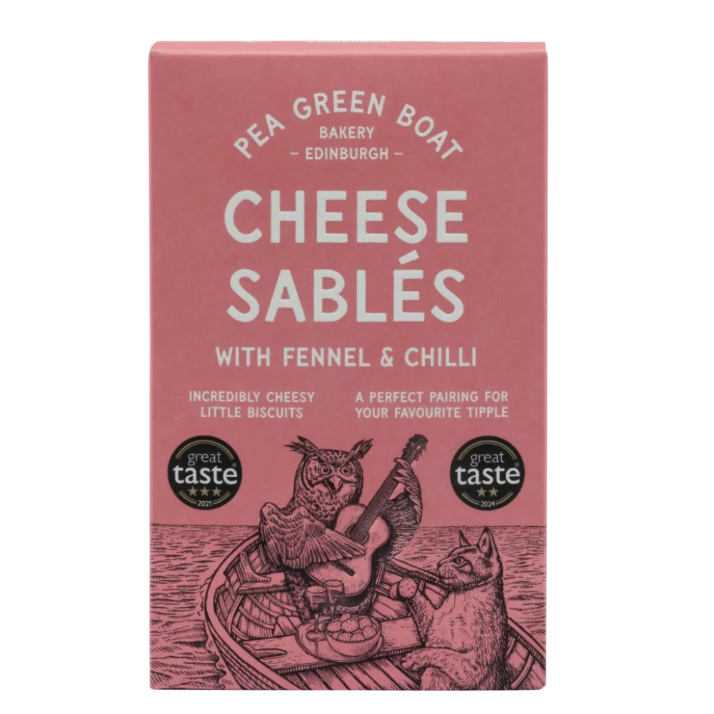 Pea Green Boat Fennel & Chili Cheese Sables- Crackers & Savory Snacks