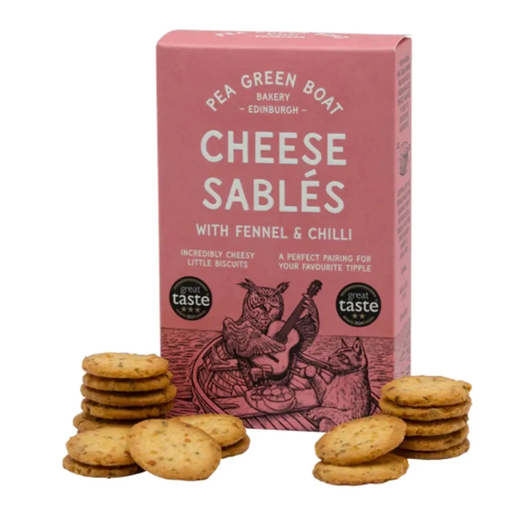Pea Green Boat Fennel & Chili Cheese Sables- Crackers & Savory Snacks