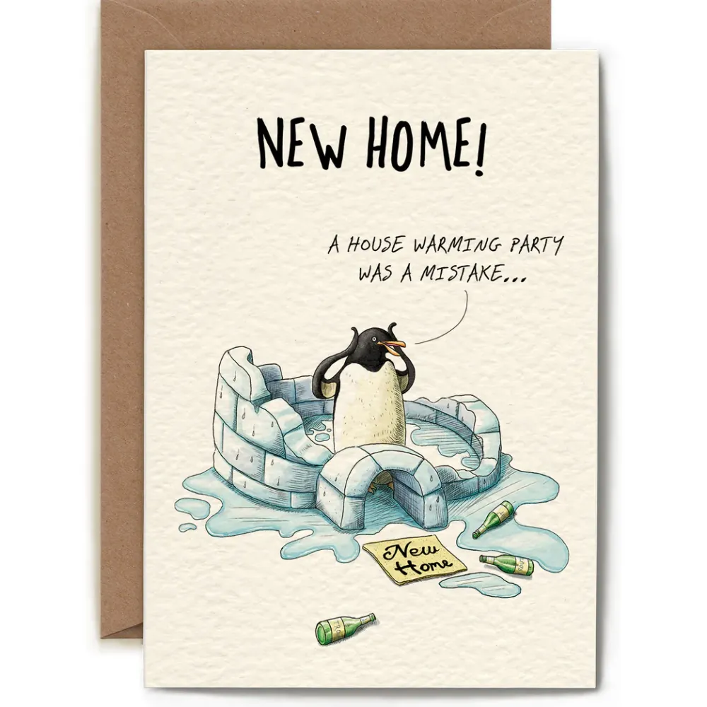 Penguin Housewarming Greeting Card- Greeting Cards