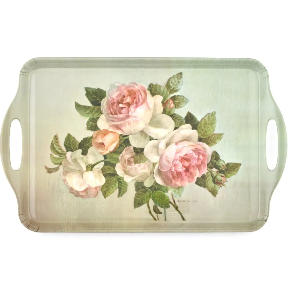 Pimpernel Antique Roses Large Handled Tray- Trays|Tea Trays