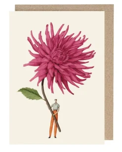 Pink Dahlia Greeting Card- Greeting Cards