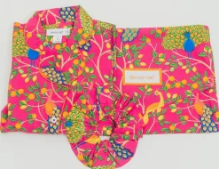 Pink Fearless Peacock Short Sleep Set- Robes, Nightgowns & Dresses