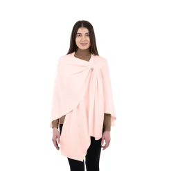 Pink Lambswool Draped Shawl- Scarves & Wraps