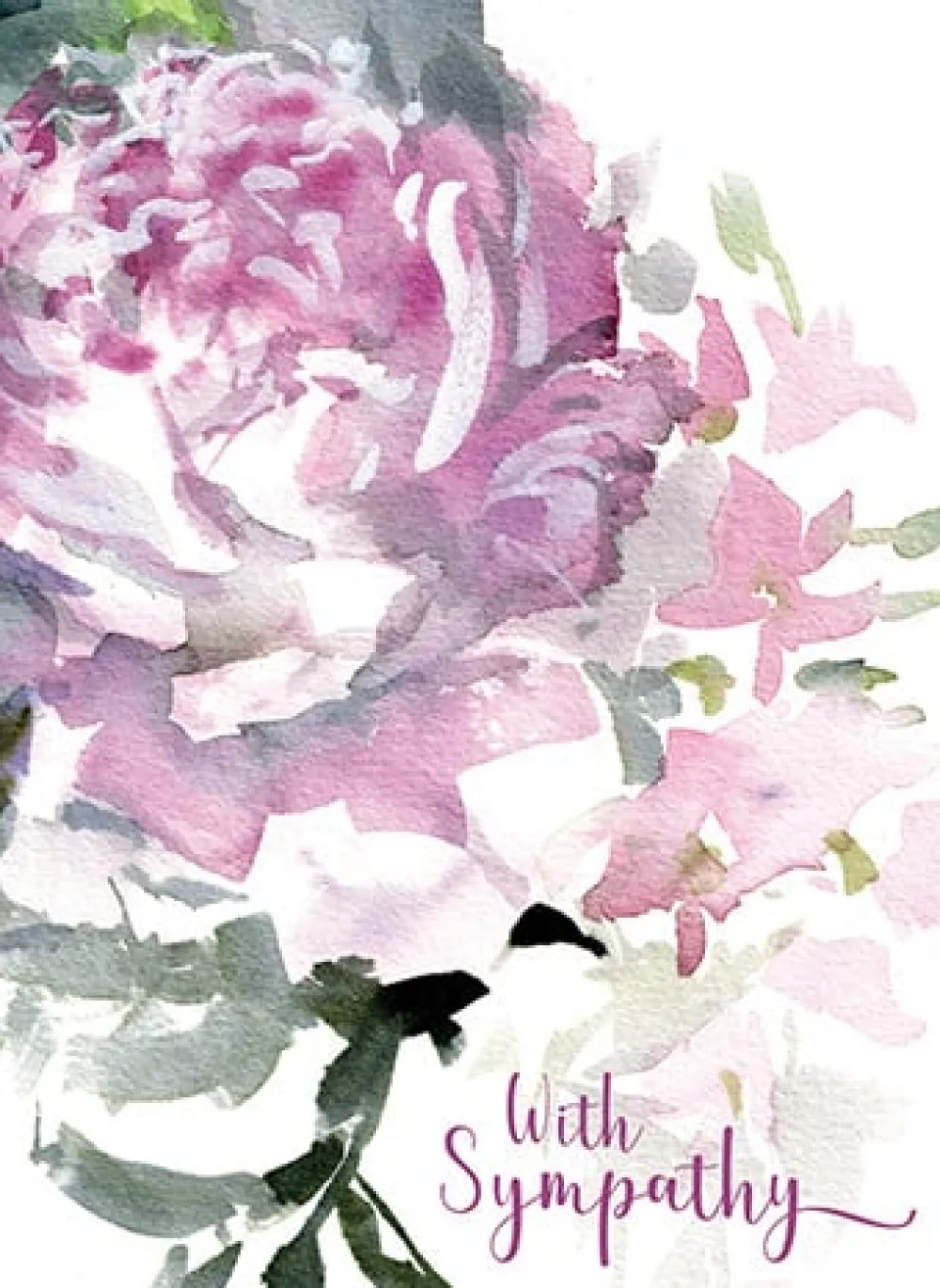 Pink Peony Sympathy Card- Greeting Cards