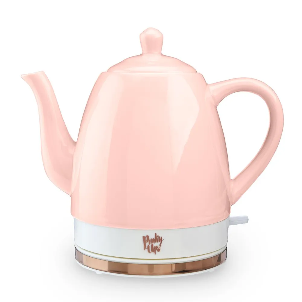 Pinky Up Noelle Pink Ceramic Electric Tea Kettle- Tea Kettles