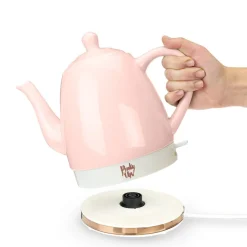 Pinky Up Noelle Pink Ceramic Electric Tea Kettle- Tea Kettles