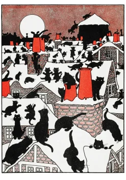 Pomegranate Charles Robinson: A Black Cat Holiday Small Boxed Cards- Boxed Cards