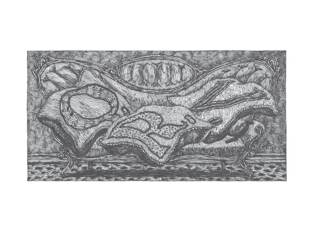 Pomegranate Edward Gorey: The Fraught Settee Boxed Notecards- Boxed Cards