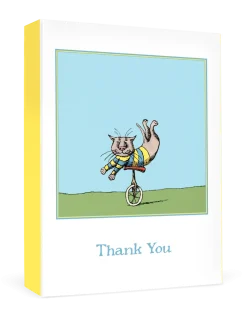 Pomegranate Edward Gorey Unicycle Cat Boxed Thank You Notes- Boxed Cards