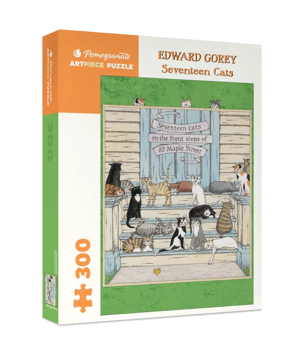 Pomegranate Edwary Gorey Seventeen Cats 300-Piece Puzzle- Games & Puzzles