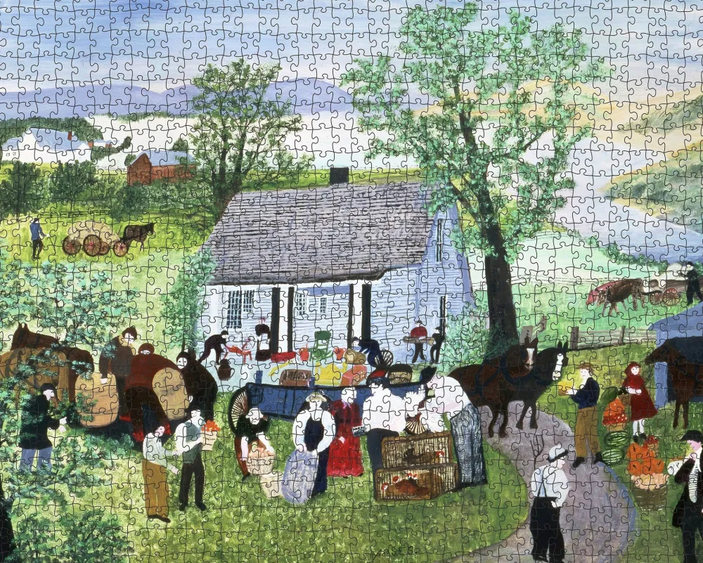 Pomegranate Grandma Moses: Moving Day on the Farm 1000-Piece Puzzle- Games & Puzzles