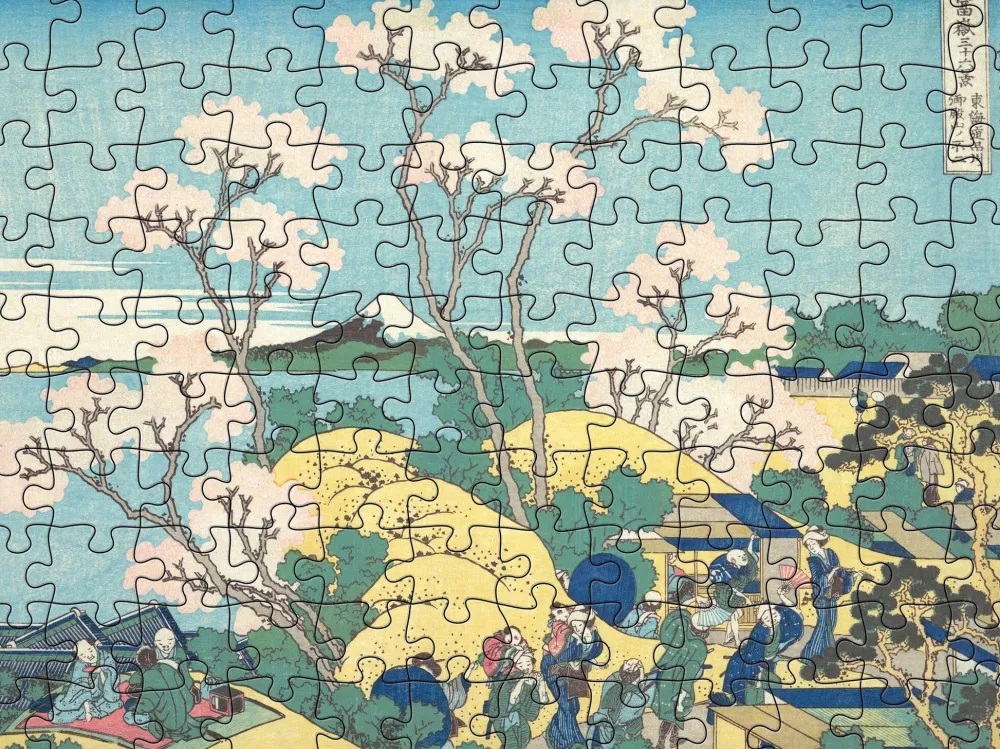 Pomegranate Hokusai 120-Piece Double-Sided Puzzle Set- Games & Puzzles