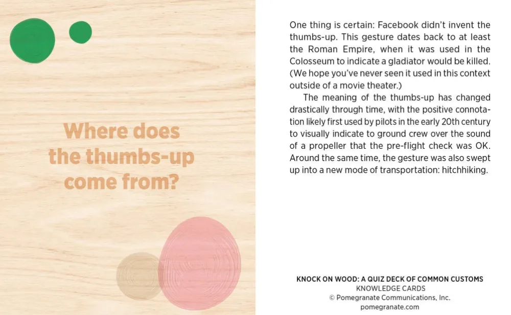 Pomegranate Knock on Wood: A Quiz Deck of Common Customs Knowledge Cards- Games & Puzzles